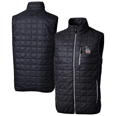 Gilet matelassé isolant entièrement zippé Rainier PrimaLoft® Eco pour homme, bleu marine, des Los Angeles Dodgers, de grande taille