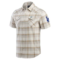 Men's Darius Rucker Collection by Fanatics Gray Los Angeles Dodgers Plaid Full-Snap Shirt