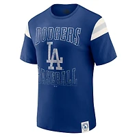 Men's Darius Rucker Collection by Fanatics Royal Los Angeles Dodgers Distressed Sleeve Stripe T-Shirt