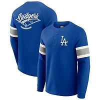 T-shirt Henley à manches longues raglan en tricot gaufré pour homme de la collection Darius Rucker par Fanatics Royal Los Angeles Dodgers