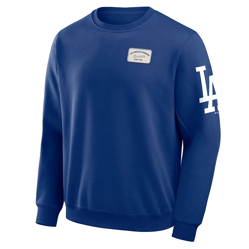 Men's Darius Rucker Collection by Fanatics Royal Los Angeles Dodgers Washed Crew Neck Pullover Sweatshirt