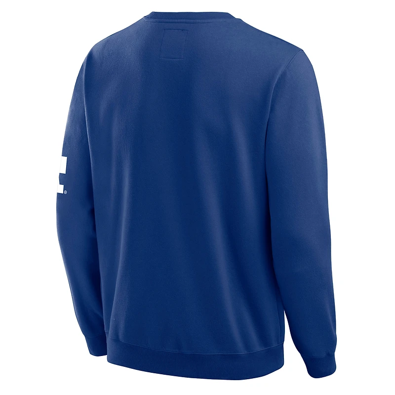 Men's Darius Rucker Collection by Fanatics Royal Los Angeles Dodgers Washed Crew Neck Pullover Sweatshirt