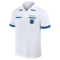 Men's Darius Rucker Collection by Fanatics  White Los Angeles Dodgers Bowling Button-Up Shirt