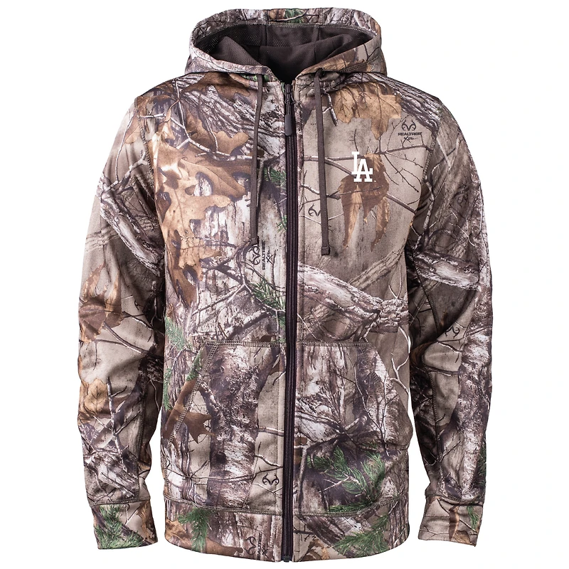 Men's Dunbrooke  Camo Los Angeles Dodgers Trophy Realtree Full-Zip Hoodie