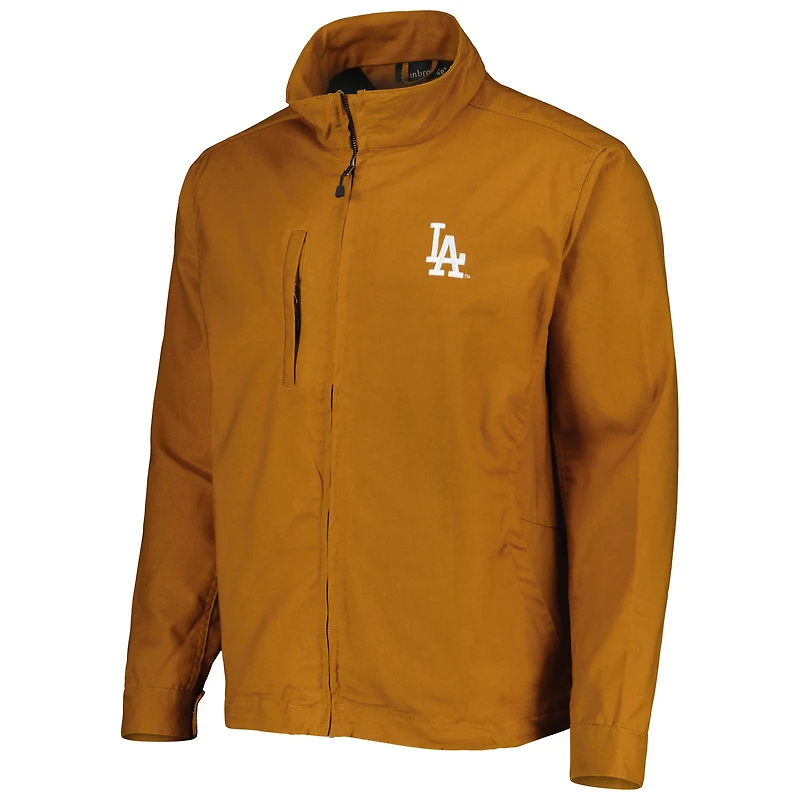 Veste Dunbrooke Tan pour homme Los Angeles Dodgers Journey tri-mélange entièrement zippée