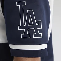 Men's Fanatics Athletic Navy Los Angeles Dodgers Iconic Full-Snap Short Sleeve Satin Warm-Up