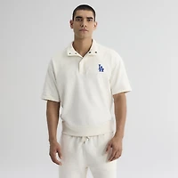 Men's Fanatics Bisque Los Angeles Dodgers Iconic Short Sleeve Mock Neck Pullover
