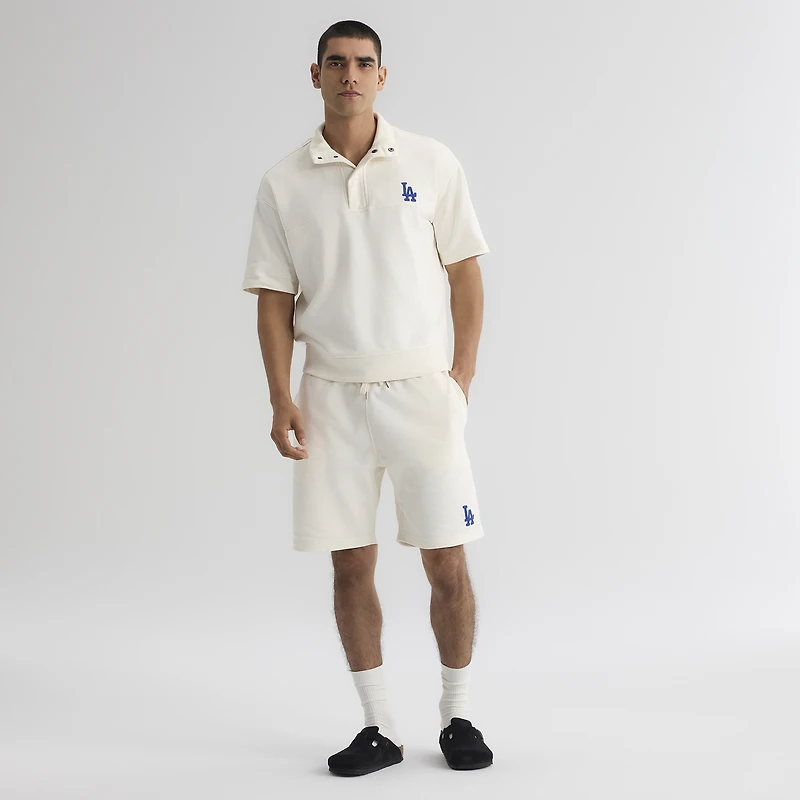Men's Fanatics Bisque Los Angeles Dodgers Iconic Short Sleeve Mock Neck Pullover