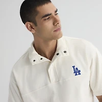 Men's Fanatics Bisque Los Angeles Dodgers Iconic Short Sleeve Mock Neck Pullover
