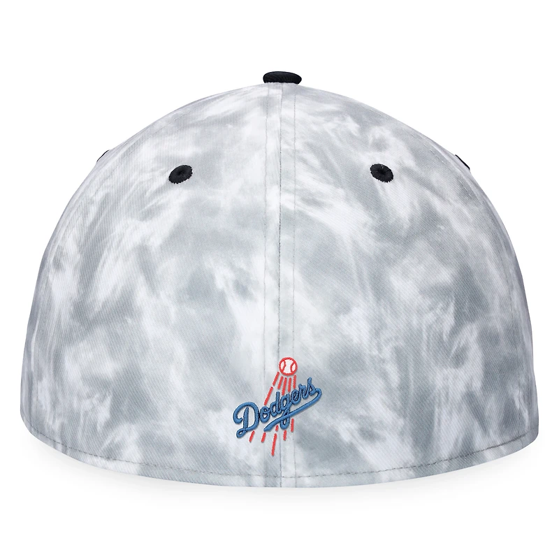 Men's Fanatics Black/White Los Angeles Dodgers Smoke Dye Fitted Hat