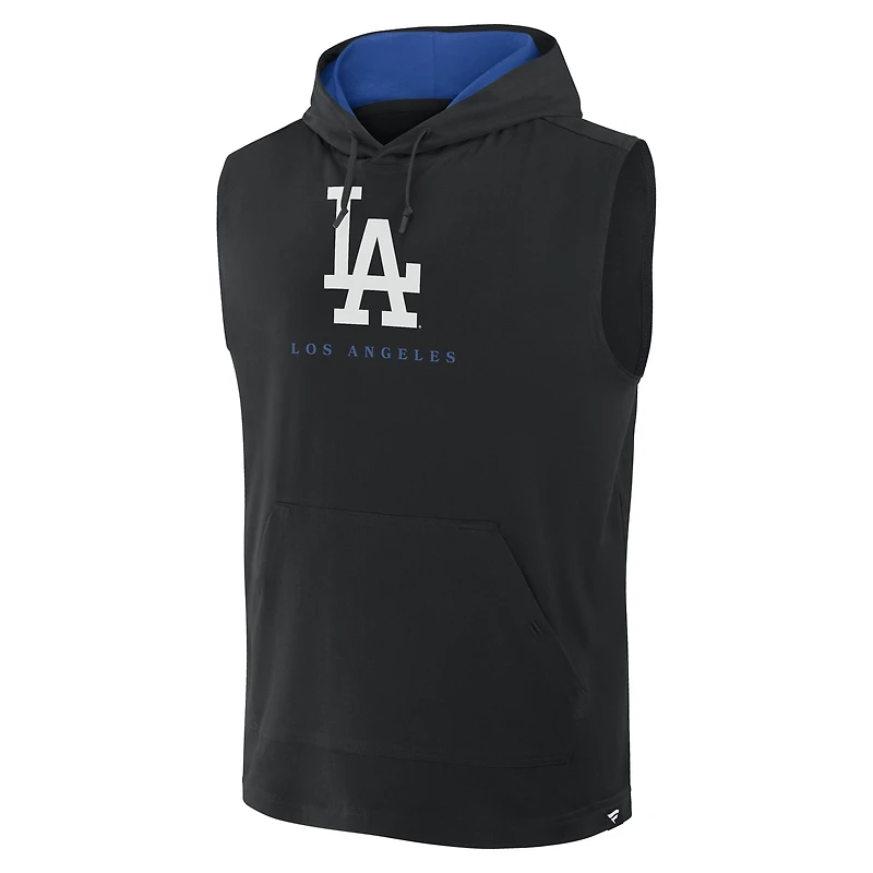 Men's Fanatics Black Los Angeles Dodgers Fire Speed Sleeveless Pullover Hoodie