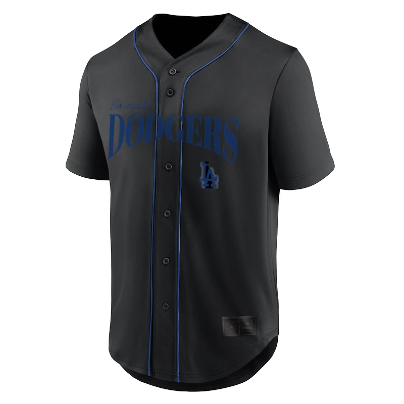 Men's Fanatics Black Los Angeles Dodgers Franchise Button-Up Fashion Top
