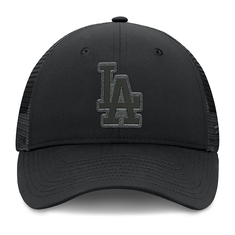 Casquette camionneur ajustable noire Fanatics pour hommes des Dodgers de Los Angeles