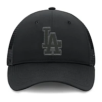 Casquette camionneur ajustable noire Fanatics pour hommes des Dodgers de Los Angeles