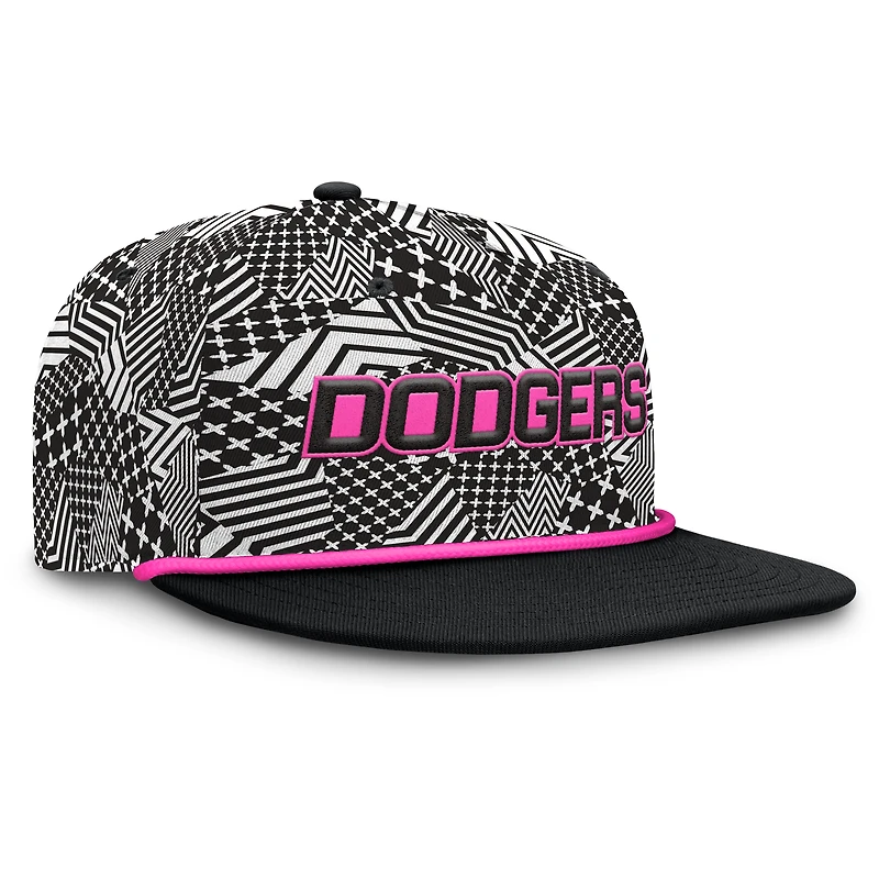 Casquette snapback noire Let's Glow Moon Shot des Los Angeles Dodgers Fanatics pour hommes