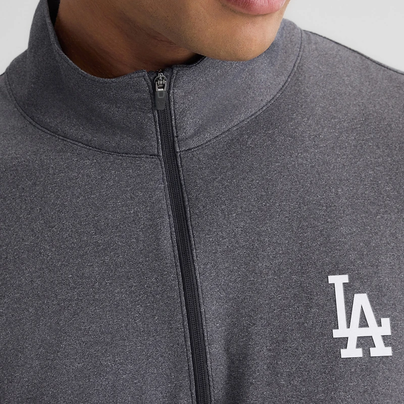 Men's Fanatics Charcoal Los Angeles Dodgers Clutch Quarter-Zip Pullover