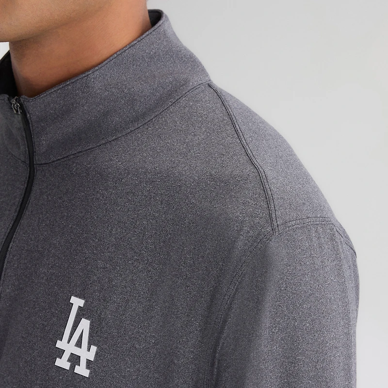 Men's Fanatics Charcoal Los Angeles Dodgers Clutch Quarter-Zip Pullover