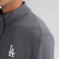 Men's Fanatics Charcoal Los Angeles Dodgers Clutch Quarter-Zip Pullover