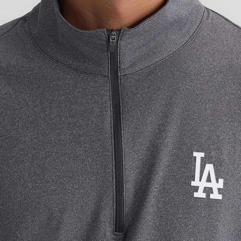 Men's Fanatics Charcoal Los Angeles Dodgers Clutch Quarter-Zip Pullover