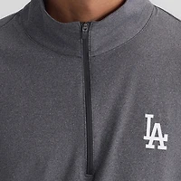 Men's Fanatics Charcoal Los Angeles Dodgers Clutch Quarter-Zip Pullover