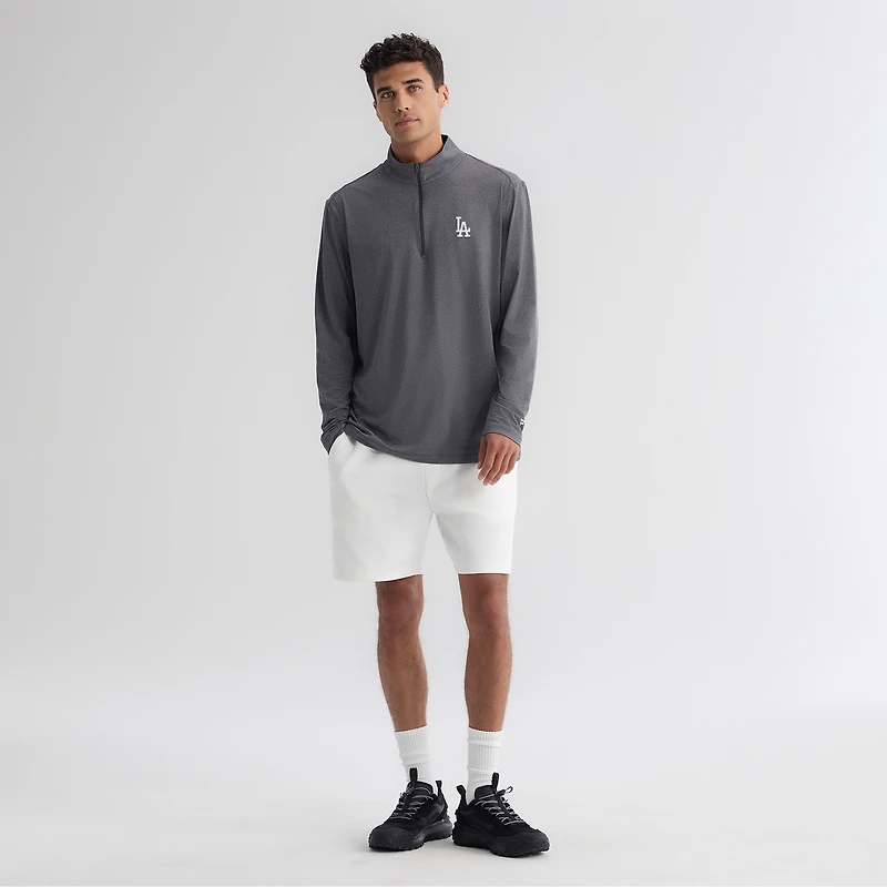 Men's Fanatics Charcoal Los Angeles Dodgers Clutch Quarter-Zip Pullover
