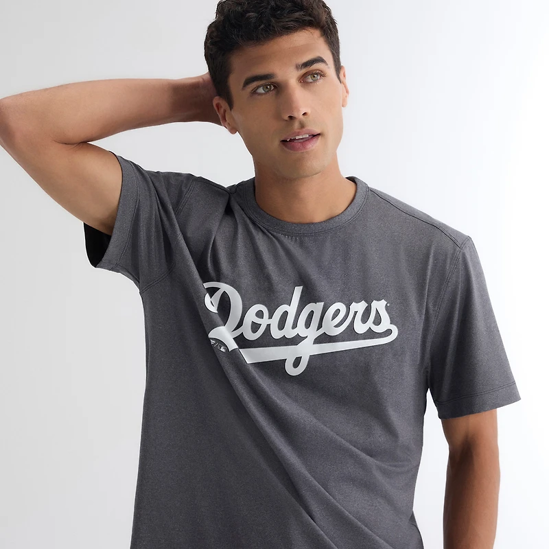 Men's Fanatics Charcoal Los Angeles Dodgers Clutch Winning Edge T-Shirt