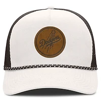 Casquette trucker ajustable Bronco A-Frame crème/marron pour homme de Fanatics, Los Angeles Dodgers