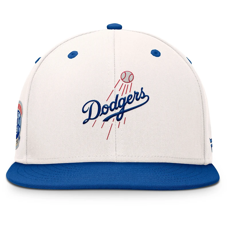 Casquette ajustée Fanatics pour homme crème/bleu royal des Dodgers de Los Angeles