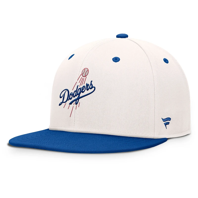 Casquette ajustée Fanatics pour homme crème/bleu royal des Dodgers de Los Angeles