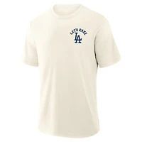 Men's Fanatics Cream Los Angeles Dodgers Nostalgia Stadium Slub T-Shirt