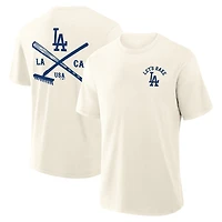Men's Fanatics Cream Los Angeles Dodgers Nostalgia Stadium Slub T-Shirt