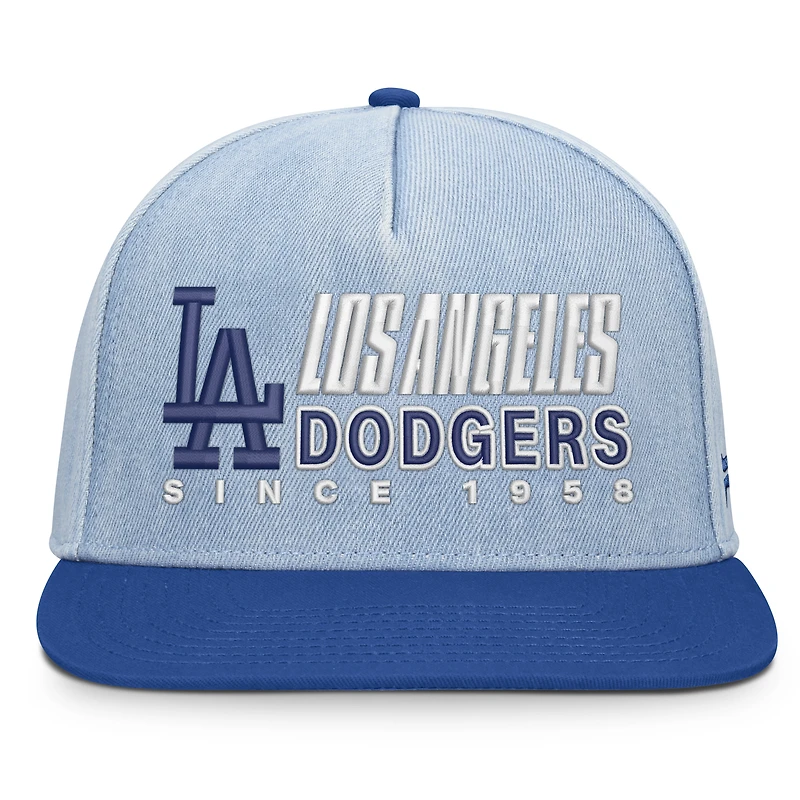 Casquette à visière double pour homme Fanatics Denim Los Angeles Dodgers