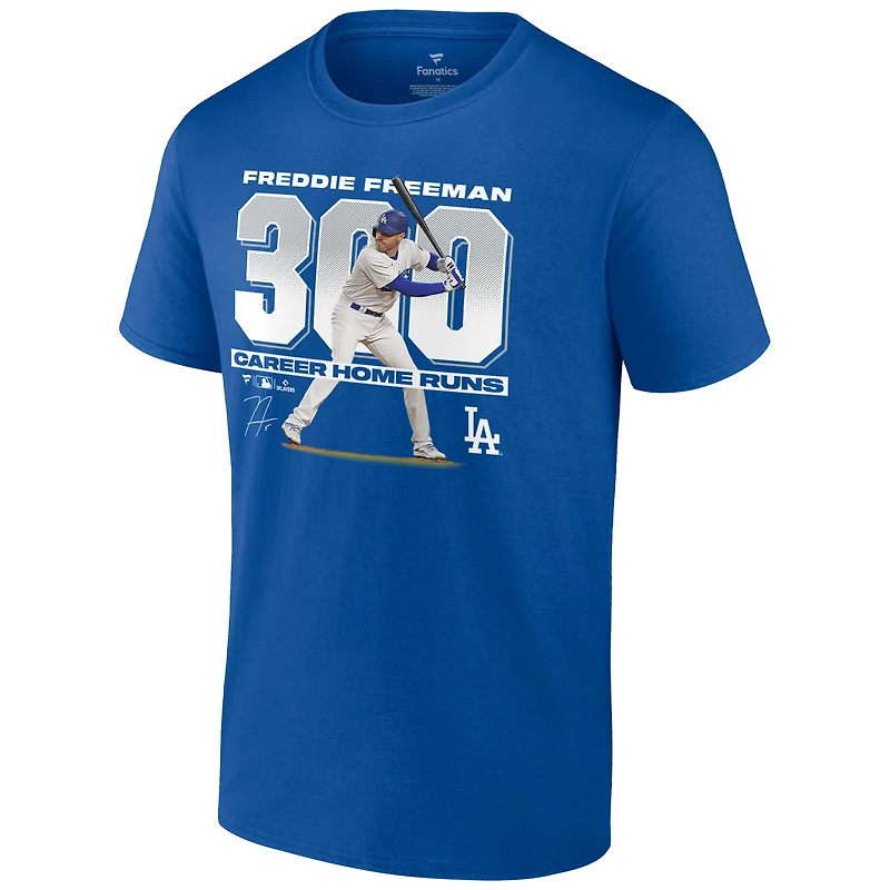 T-shirt Fanatics Freddie Freeman Royal Los Angeles Dodgers 300 Career Home Runs pour hommes