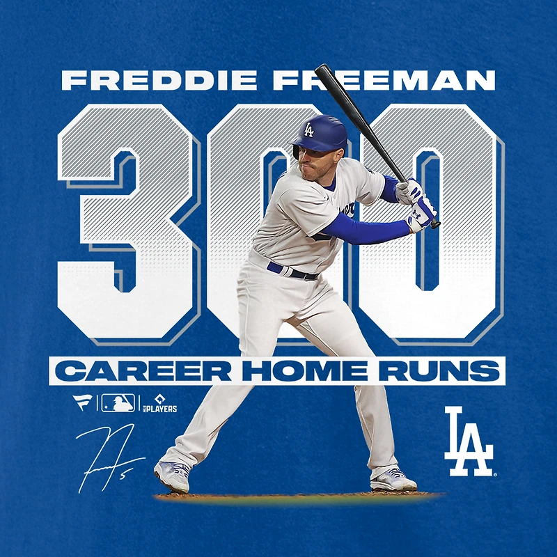 Men's Fanatics Freddie Freeman Royal Los Angeles Dodgers 300 Career Home Runs T-Shirt