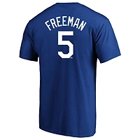 T-shirt avec nom et numéro Freddie Freeman Royal Los Angeles Dodgers pour hommes
