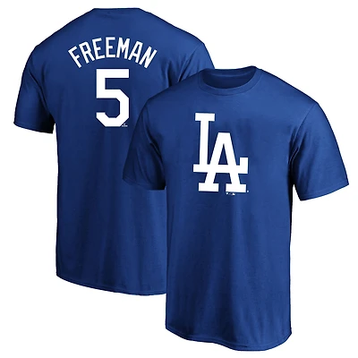 T-shirt avec nom et numéro Freddie Freeman Royal Los Angeles Dodgers pour hommes