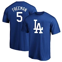T-shirt avec nom et numéro Freddie Freeman Royal Los Angeles Dodgers pour hommes