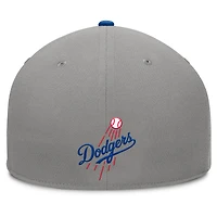 Casquette ajustée Fanatics pour homme gris/bleu royal Los Angeles Dodgers Clubhouse Dugout