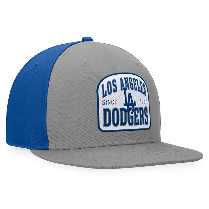 Casquette Snapback Fanatics Gris/Royal Los Angeles Dodgers Cycle pour hommes