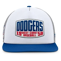 Casquette ajustable Fanatics grise/blanche pour homme avec patch avant en mousse des Dodgers de Los Angeles