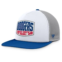 Casquette ajustable Fanatics grise/blanche pour homme avec patch avant en mousse des Dodgers de Los Angeles