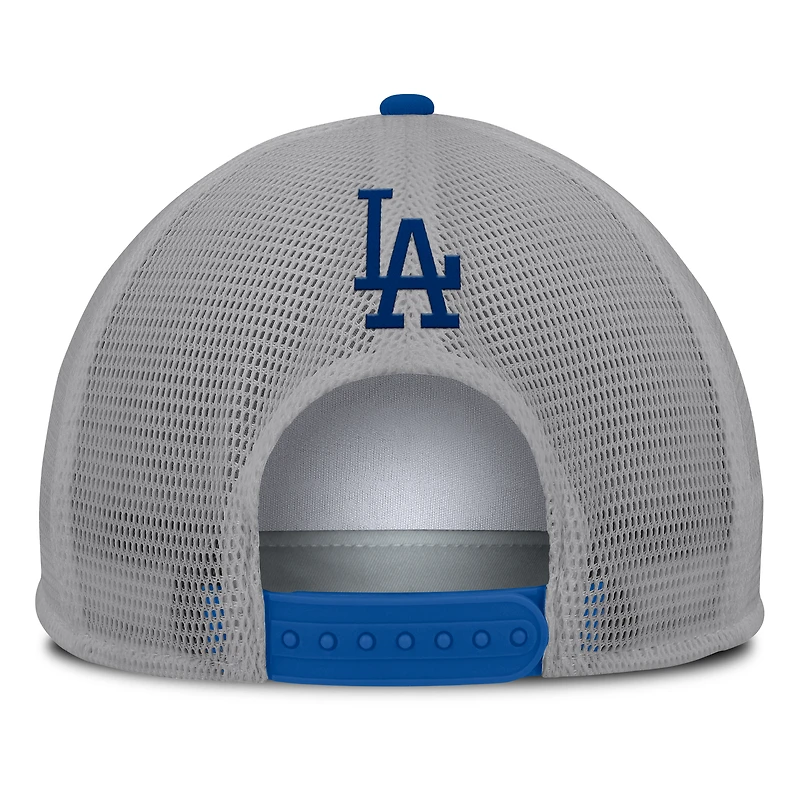 Casquette ajustable Fanatics grise/blanche pour homme avec patch avant en mousse des Dodgers de Los Angeles
