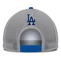 Men's Fanatics Gray/White Los Angeles Dodgers Cranked Foam Front Patch Trucker Adjustable Hat