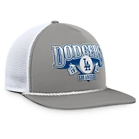 Men's Fanatics Gray/White Los Angeles Dodgers Recall Snapback Hat