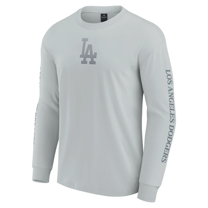 T-shirt à manches longues gris fanatiques pour hommes Los Angeles Dodgers Elements Strive