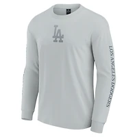 Men's Fanatics  Gray Los Angeles Dodgers Elements Strive Long Sleeve T-Shirt