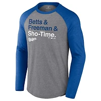 T-shirt à manches longues Tri-Blend exclusif Betts & Freeman Sho-Time gris Los Angeles Dodgers pour hommes