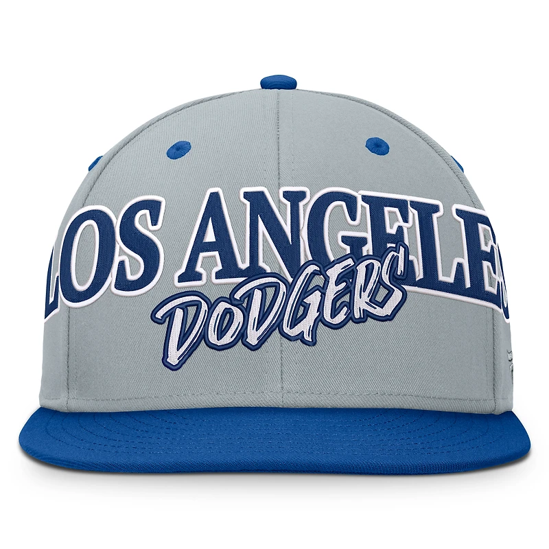 Men's Fanatics Gray Los Angeles Dodgers Jersey Twill Fitted Hat