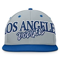 Men's Fanatics Gray Los Angeles Dodgers Jersey Twill Fitted Hat