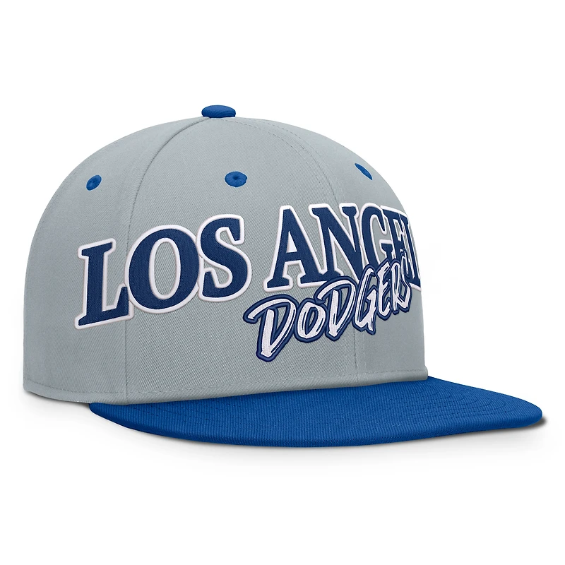 Men's Fanatics Gray Los Angeles Dodgers Jersey Twill Fitted Hat